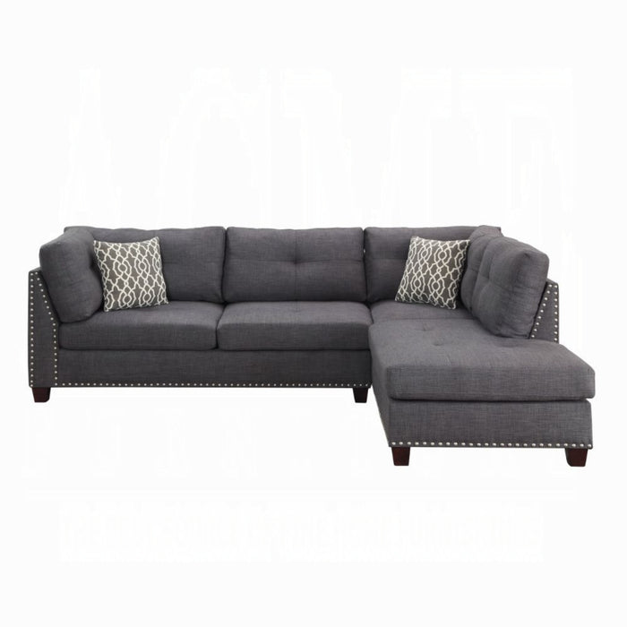 ACME Laurissa Sectional Sofa & Ottoman W/2 Pillows