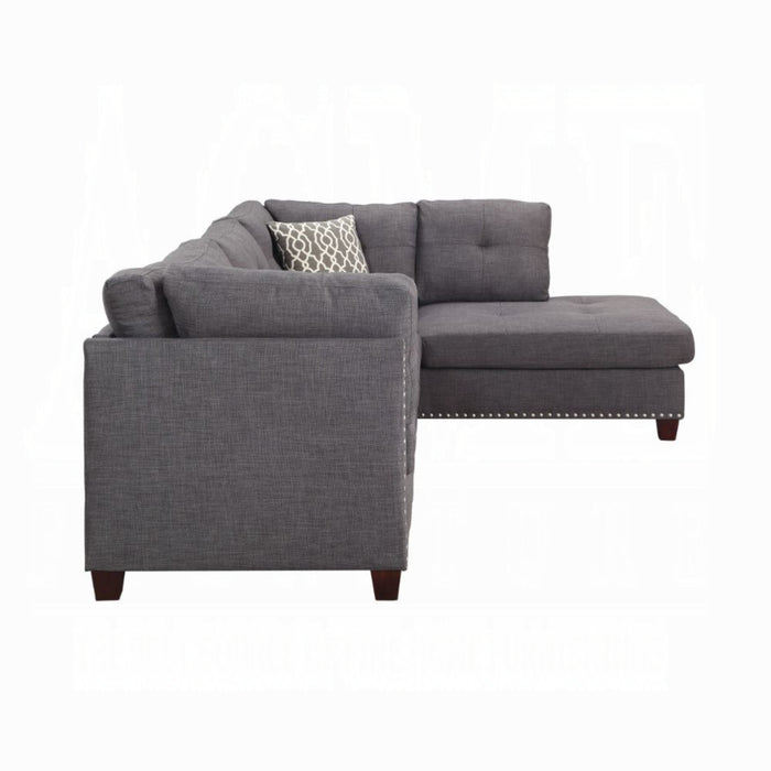 ACME Laurissa Sectional Sofa & Ottoman W/2 Pillows