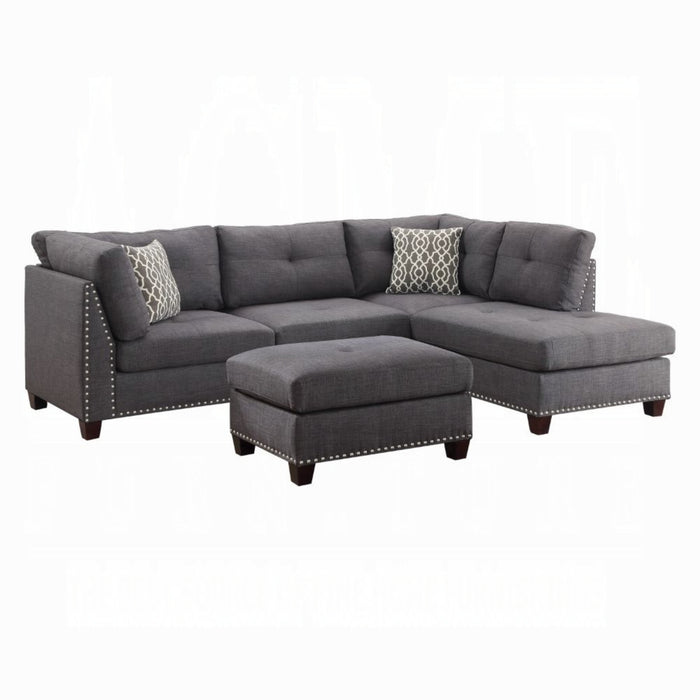 ACME Laurissa Sectional Sofa & Ottoman W/2 Pillows