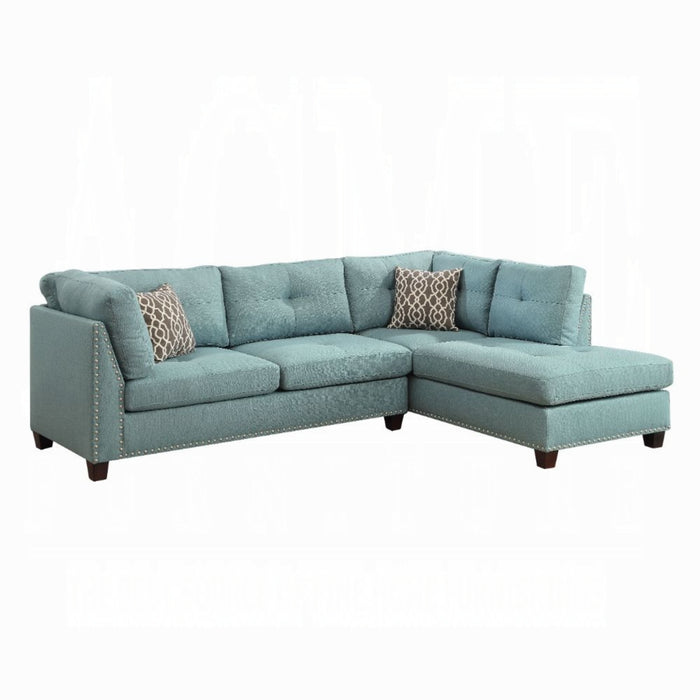 ACME Laurissa Sectional Sofa & Ottoman W/2 Pillows