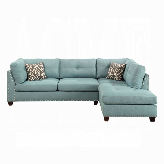 ACME Laurissa Sectional Sofa & Ottoman W/2 Pillows