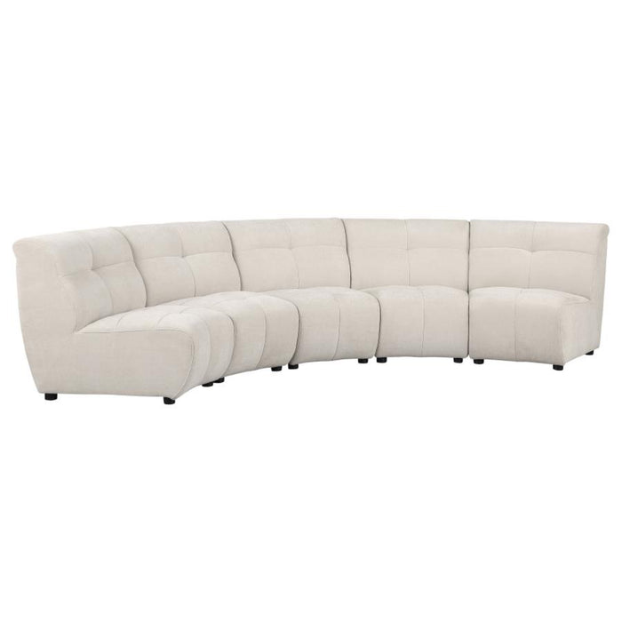 Coaster Charlotte 5-piece Upholstered Modular Sectional Sofa Ivory