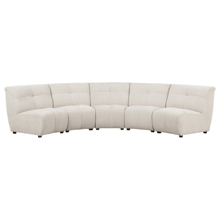 Coaster Charlotte 5-piece Upholstered Modular Sectional Sofa Ivory