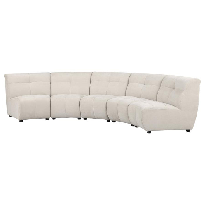 Coaster Charlotte 5-piece Upholstered Modular Sectional Sofa Ivory