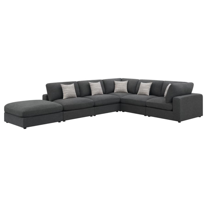 Coaster Serene 6-piece Upholstered Modular Sectional Sofa Charcoal