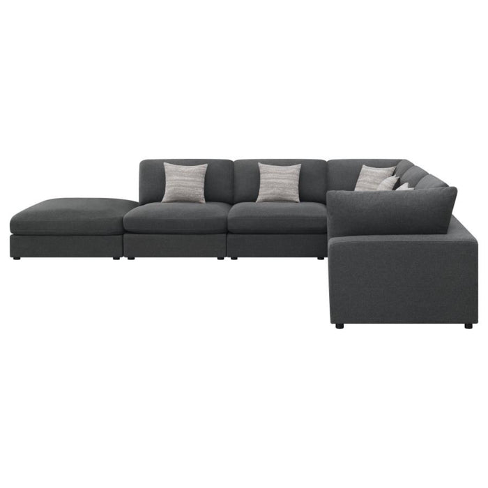 Coaster Serene 6-piece Upholstered Modular Sectional Sofa Charcoal