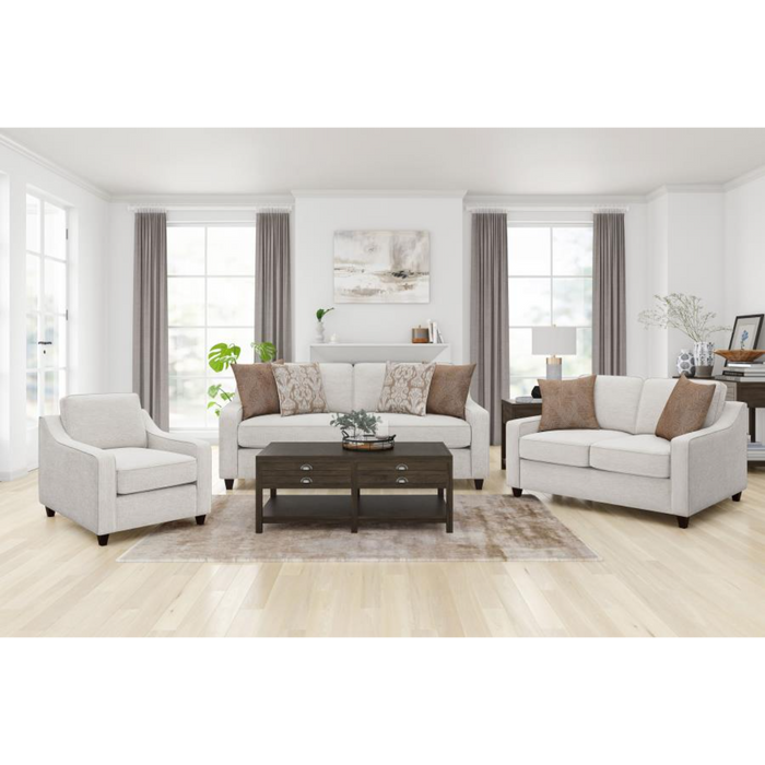 Coaster Christine 3-piece Upholstered Sloped Arm Sofa Living Room Set Beige