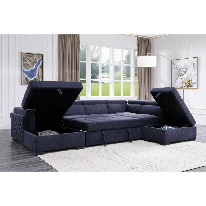 ACME Nekoda Sectional Sofa W/Storage & Ottoman