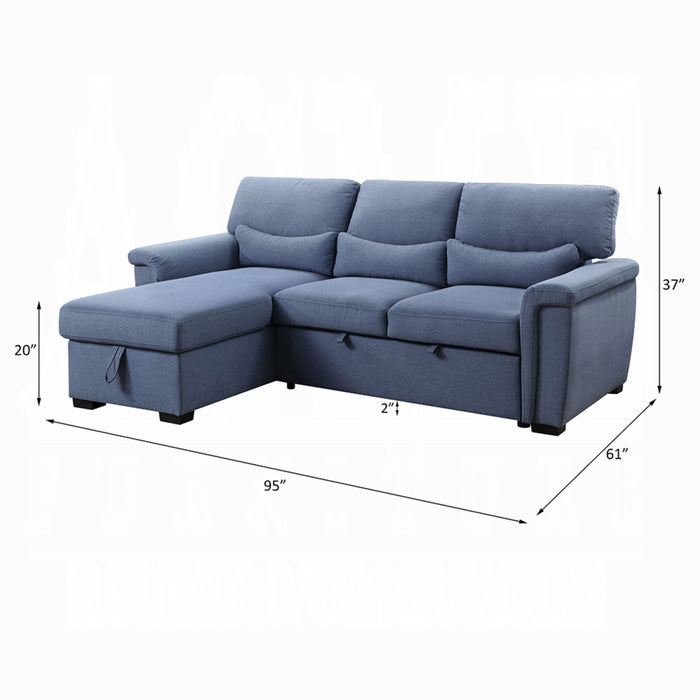 ACME Haruko Reversible Sectional Sofa W/Sleeper & Storage