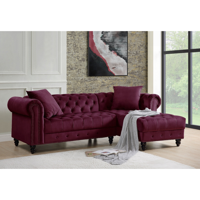 ACME Adnelis Sectional Sofa W/2 Pillows