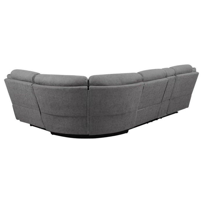 Coaster Higgins Upholstered Power Reclining Sectional Sofa Grey