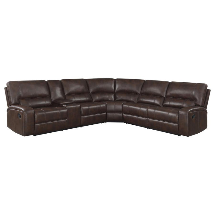 Coaster Brunson 3-piece Upholstered Reclining Sectional Sofa Brown