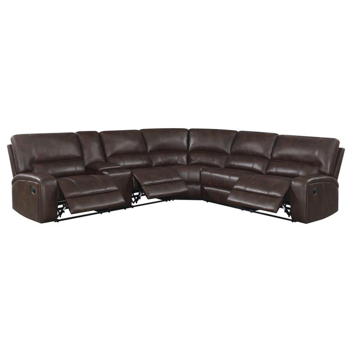 Coaster Brunson 3-piece Upholstered Reclining Sectional Sofa Brown