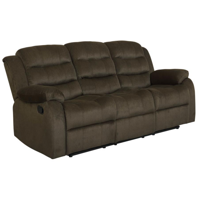 Coaster Rodman 3-piece Upholstered Reclining Sofa Living Room Set Olive Brown