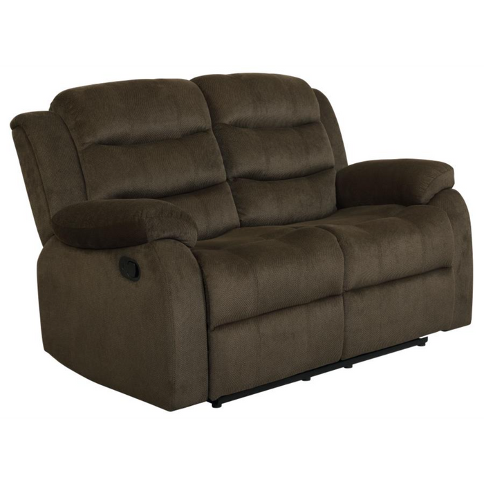 Coaster Rodman 3-piece Upholstered Reclining Sofa Living Room Set Olive Brown