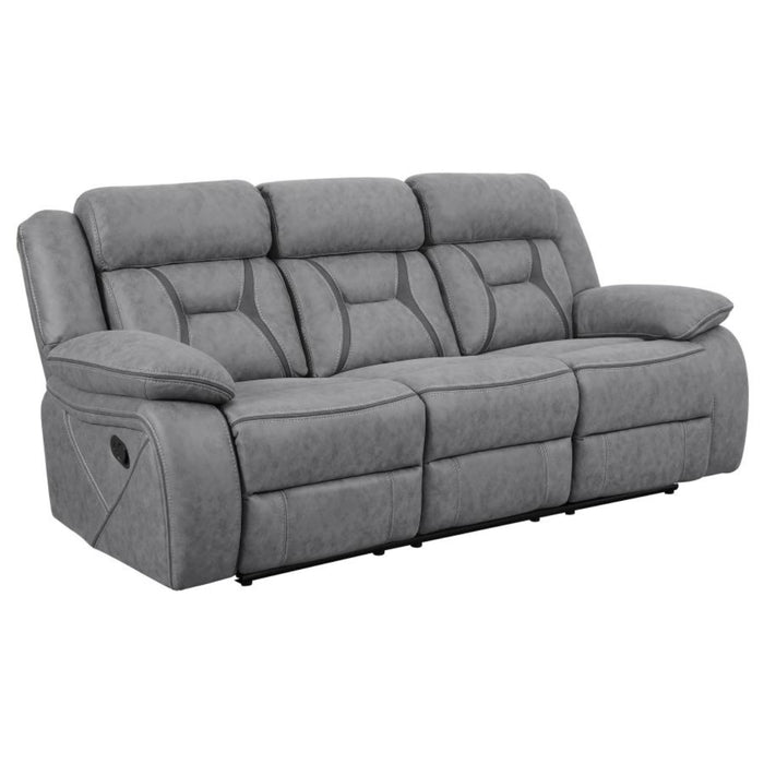 Coaster Higgins 3-piece Upholstered Motion Reclining Sofa Living Room Set Grey