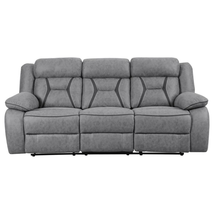 Coaster Higgins 3-piece Upholstered Motion Reclining Sofa Living Room Set Grey