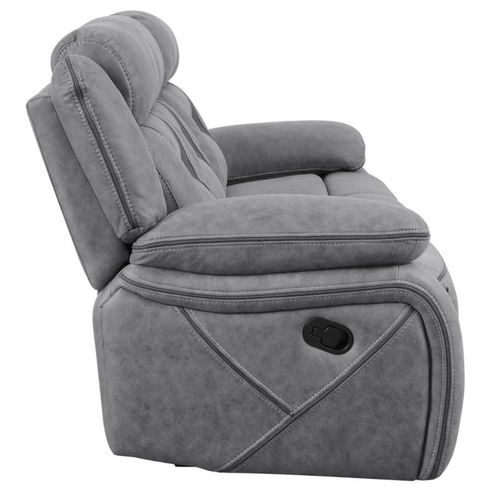 Coaster Higgins 3-piece Upholstered Motion Reclining Sofa Living Room Set Grey