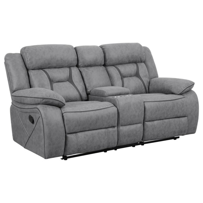 Coaster Higgins 3-piece Upholstered Motion Reclining Sofa Living Room Set Grey