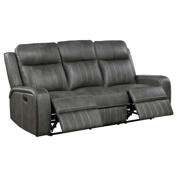 Coaster Raelynn 2-piece Upholstered Reclining Sofa Living Room Set Grey