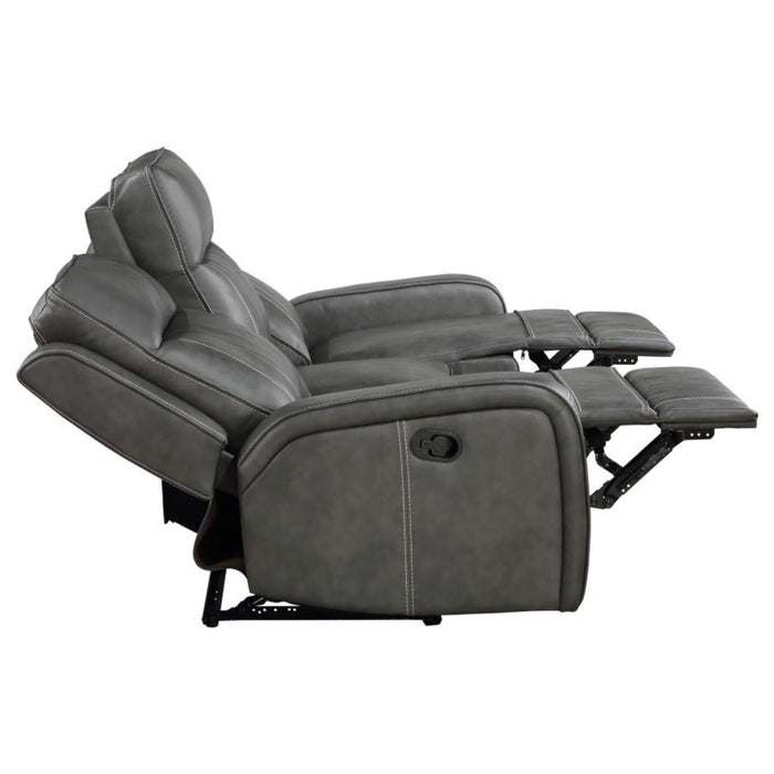 Coaster Raelynn 2-piece Upholstered Reclining Sofa Living Room Set Grey