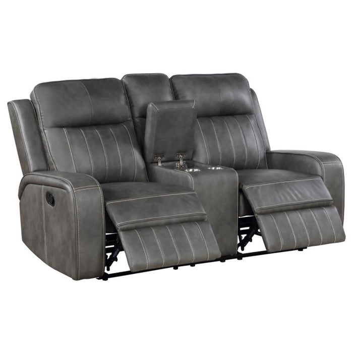 Coaster Raelynn 2-piece Upholstered Reclining Sofa Living Room Set Grey