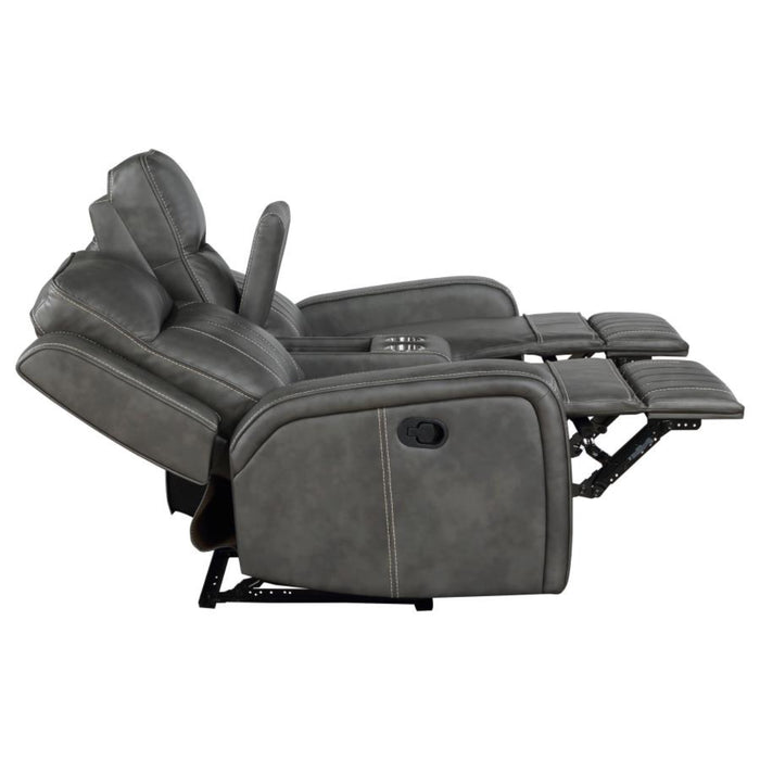 Coaster Raelynn 2-piece Upholstered Reclining Sofa Living Room Set Grey