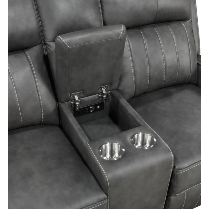 Coaster Raelynn 2-piece Upholstered Reclining Sofa Living Room Set Grey