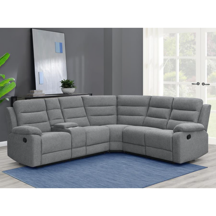 Coaster David Upholstered Reclining Sectional Sofa Smoke