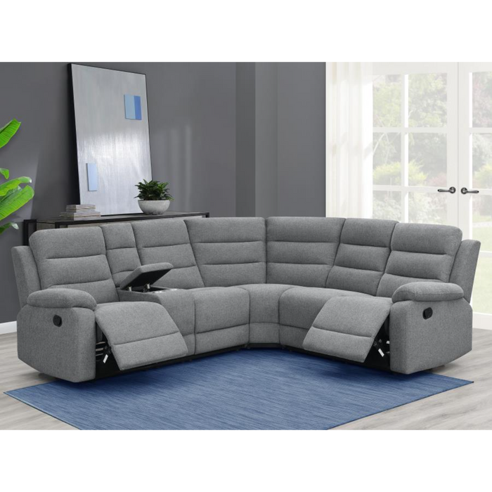 Coaster David Upholstered Reclining Sectional Sofa Smoke