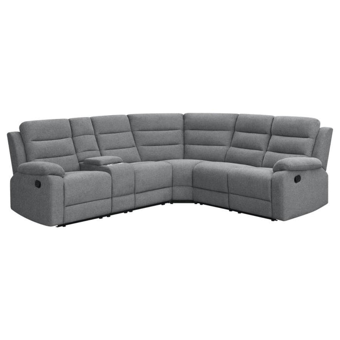 Coaster David Upholstered Reclining Sectional Sofa Smoke