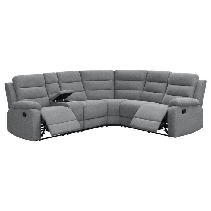 Coaster David Upholstered Reclining Sectional Sofa Smoke