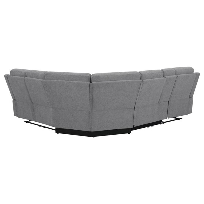 Coaster David Upholstered Reclining Sectional Sofa Smoke