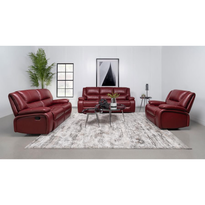 Coaster Camila 3-piece Upholstered Reclining Sofa Living Room Set Red