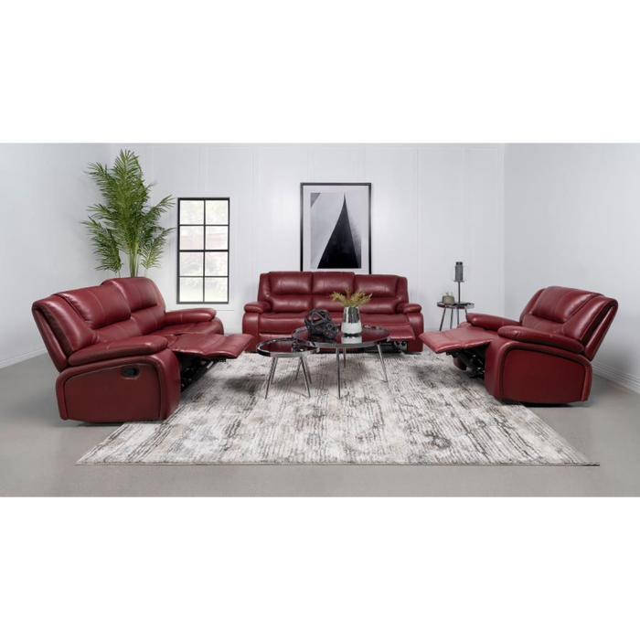 Coaster Camila 3-piece Upholstered Reclining Sofa Living Room Set Red