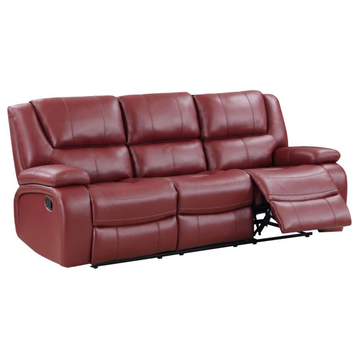 Coaster Camila 3-piece Upholstered Reclining Sofa Living Room Set Red