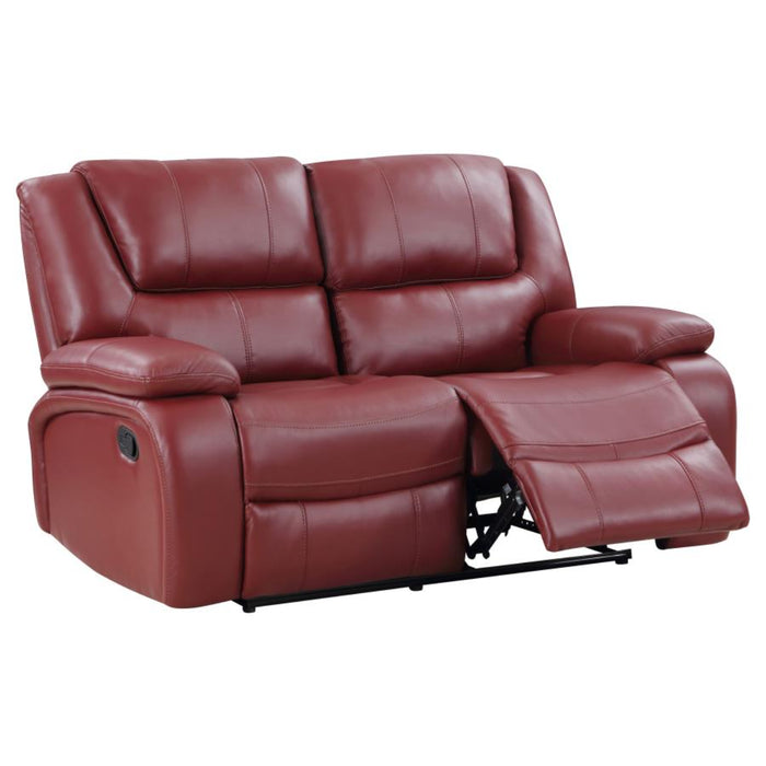 Coaster Camila 3-piece Upholstered Reclining Sofa Living Room Set Red