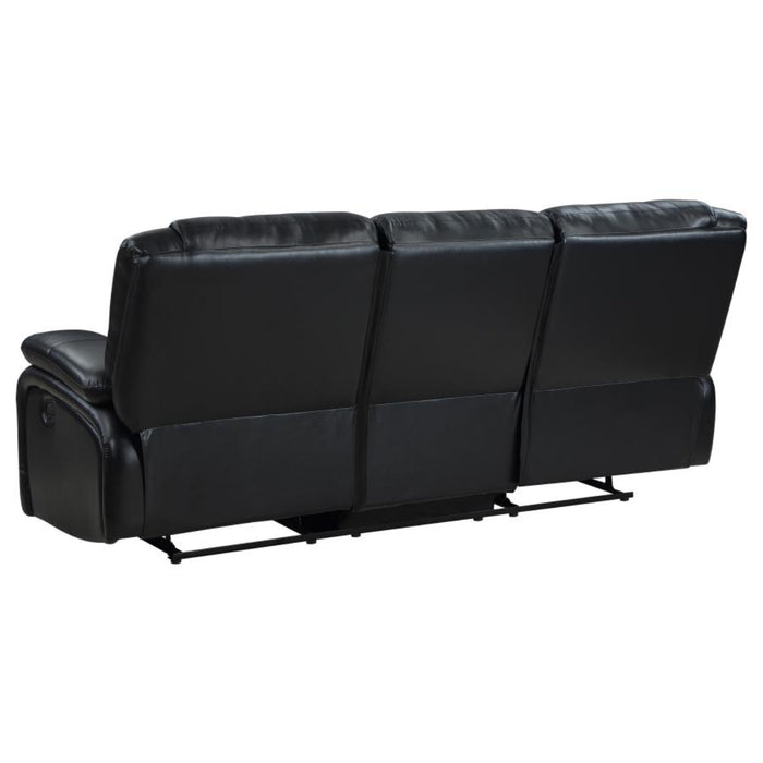 Coaster Camila 3-piece Upholstered Motion Reclining Sofa Living Room Set Black