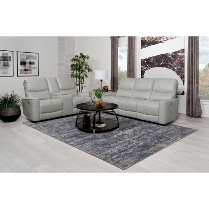 Coaster Greenfield 2-piece Power Reclining Sofa Living Room Set Ivory