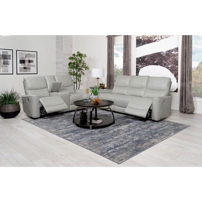 Coaster Greenfield 2-piece Power Reclining Sofa Living Room Set Ivory