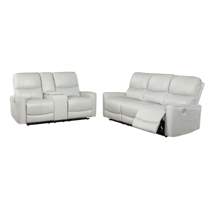 Coaster Greenfield 2-piece Power Reclining Sofa Living Room Set Ivory