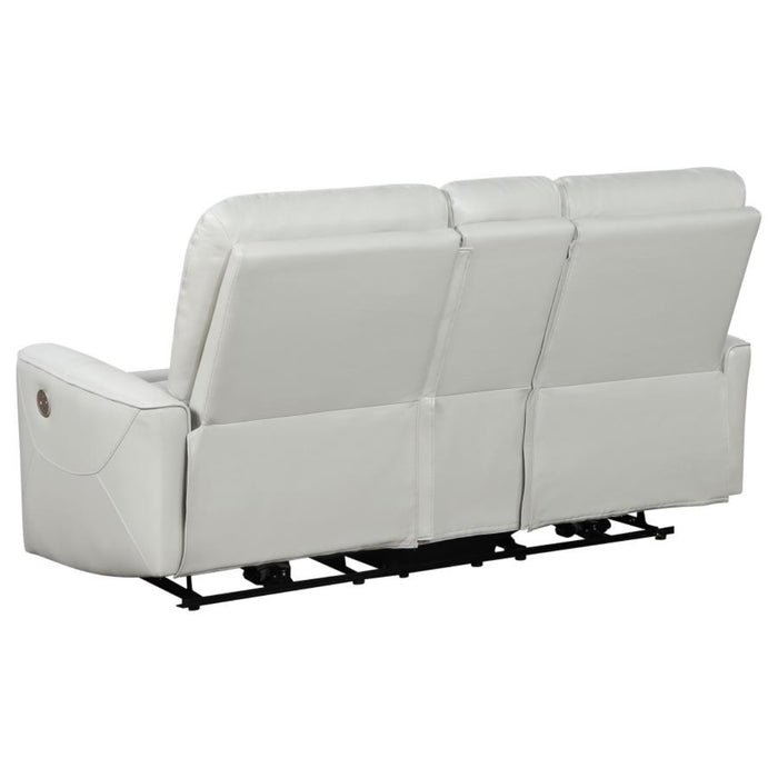 Coaster Greenfield 2-piece Power Reclining Sofa Living Room Set Ivory