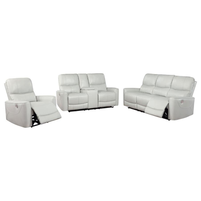 Coaster Greenfield 3-piece Power Reclining Sofa Living Room Set Ivory