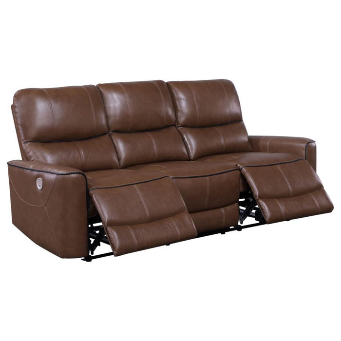 Coaster Greenfield 2-piece Power Reclining Sofa Living Room Set Saddle Brown