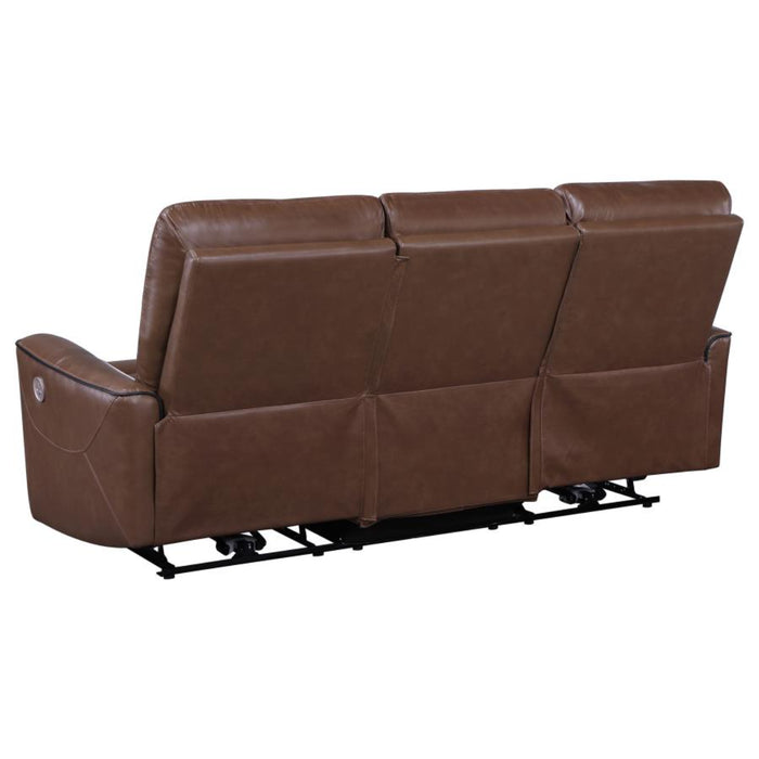 Coaster Greenfield 2-piece Power Reclining Sofa Living Room Set Saddle Brown