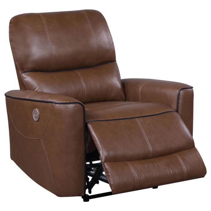 Coaster Greenfield 3-piece Power Reclining Sofa Living Room Set Saddle Brown