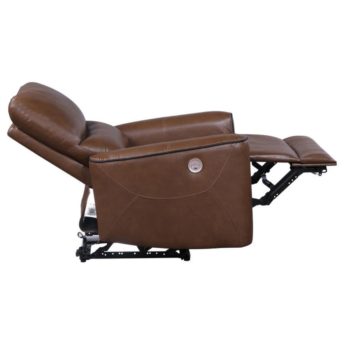 Coaster Greenfield 3-piece Power Reclining Sofa Living Room Set Saddle Brown