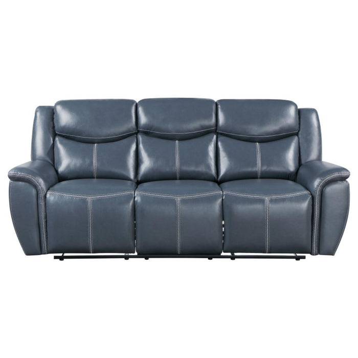 Coaster Sloane 2-piece Upholstered Reclining Sofa Living Room Set Blue