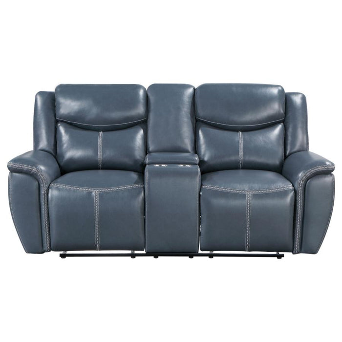 Coaster Sloane 2-piece Upholstered Reclining Sofa Living Room Set Blue