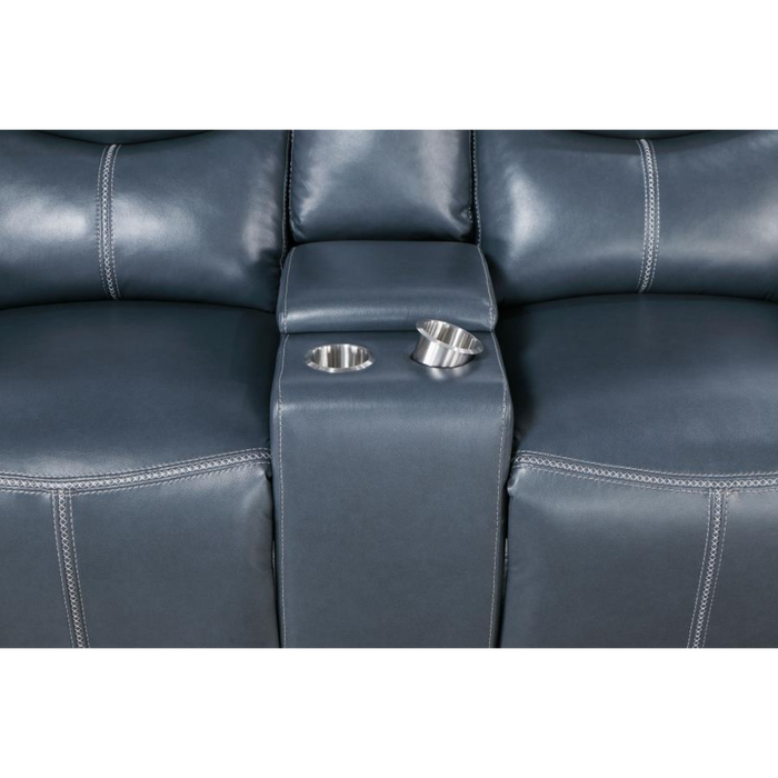 Coaster Sloane 2-piece Upholstered Reclining Sofa Living Room Set Blue